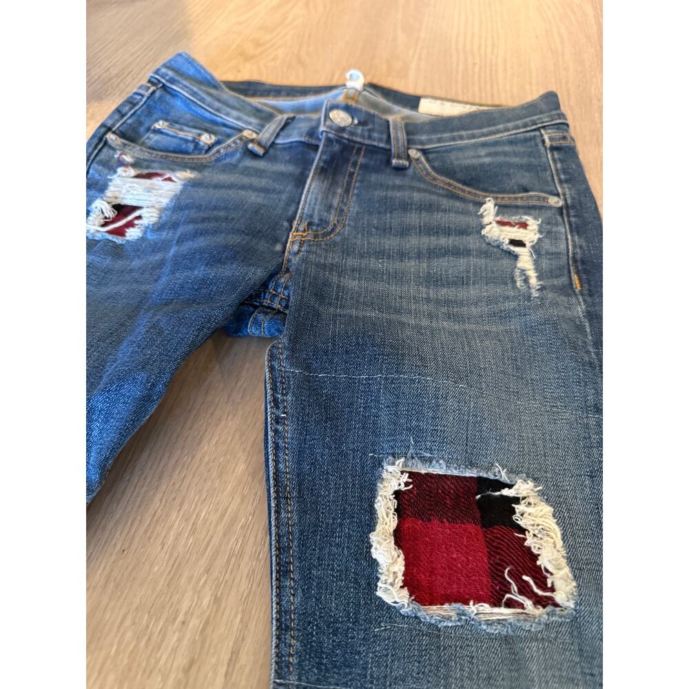 Rag & Bone Sloane Plaid Ripped Skinny Jeans Sz 26 - Picture 3 of 7